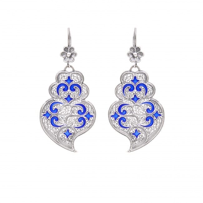 Earrings Heart of Viana Azulejo in Silver
