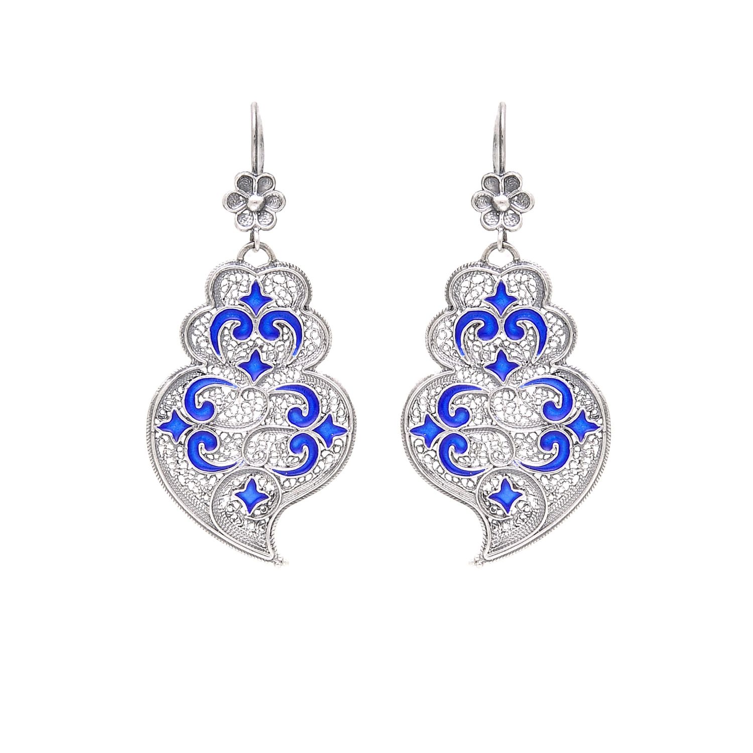 Earrings Heart of Viana Azulejo in Silver Earrings Heart of Viana Azulejo in Silver
