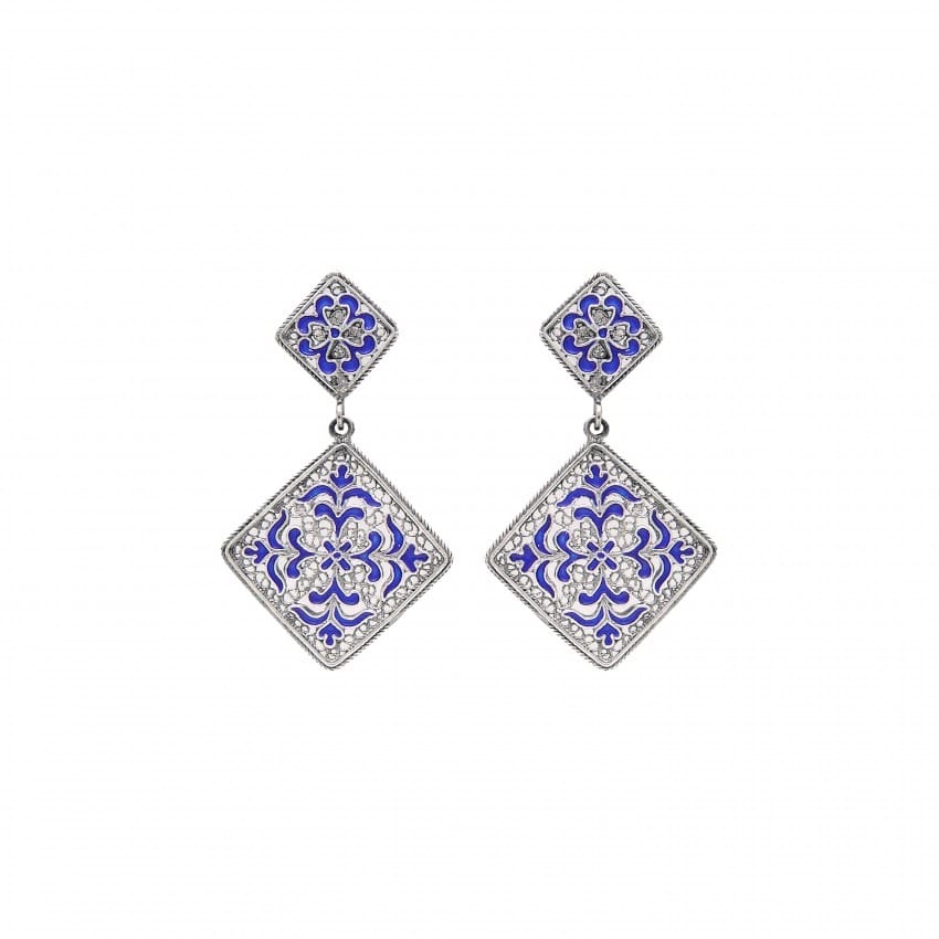 Earrings Azulejo in Silver 