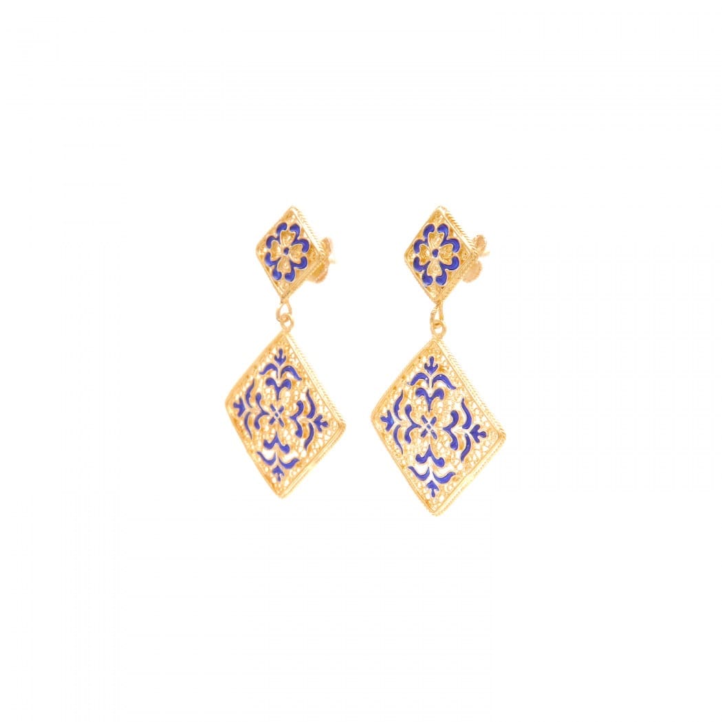 Earrings Azulejo in Gold Plated Silver 
