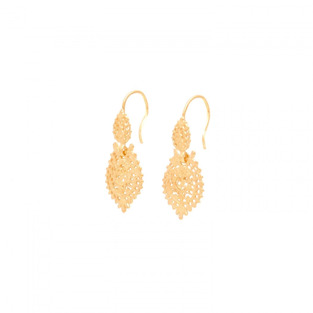 Queen Earrings 2,5cm in Gold Plated Silver 