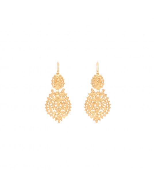 Queen Earrings 2,5cm in Gold Plated Silver 
