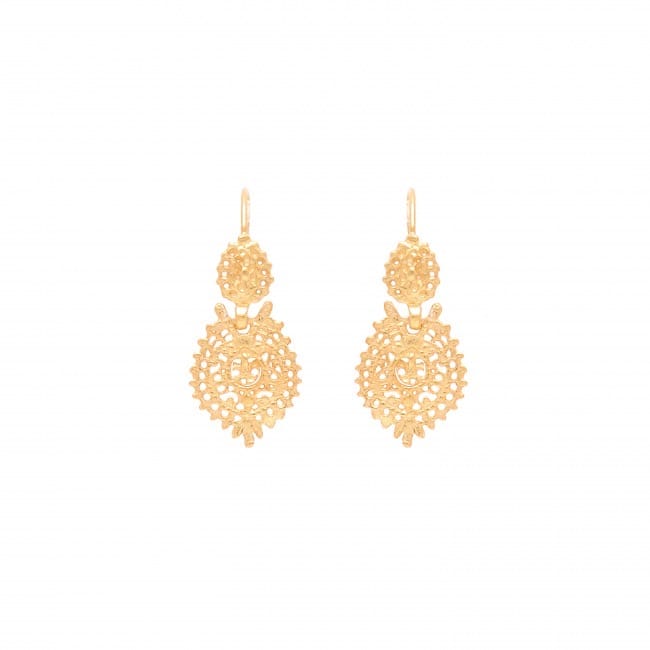 Queen Earrings 2,5cm in Gold Plated Silver 