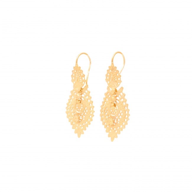 Queen Earrings 4,0cm in Gold Plated Silver Queen Earrings 4,0cm in Gold Plated Silver