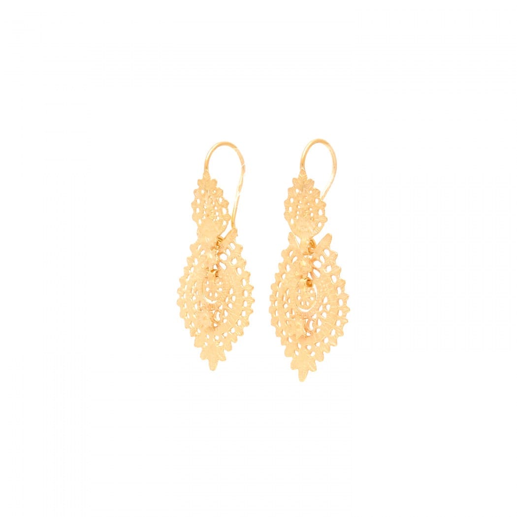 Queen Earrings 4,0cm in Gold Plated Silver 
