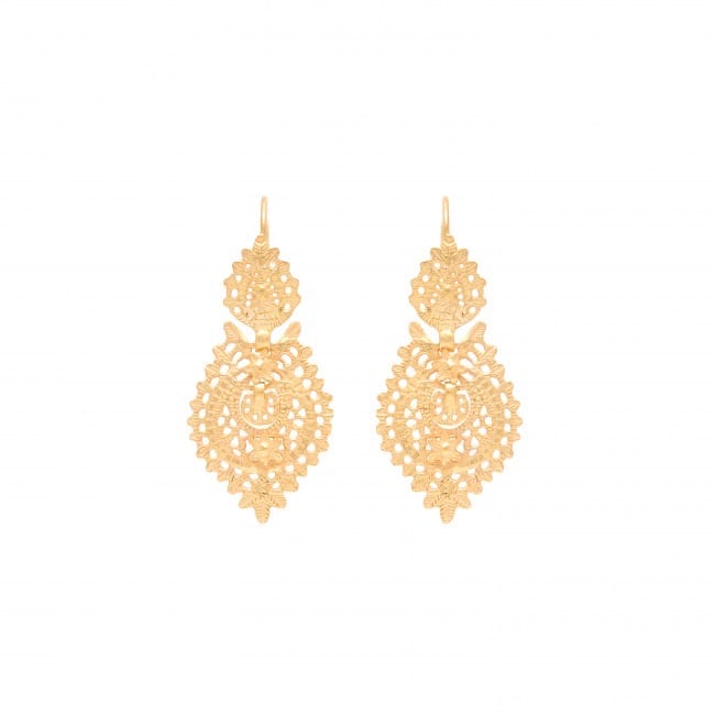Queen Earrings 4,0cm in Gold Plated Silver 
