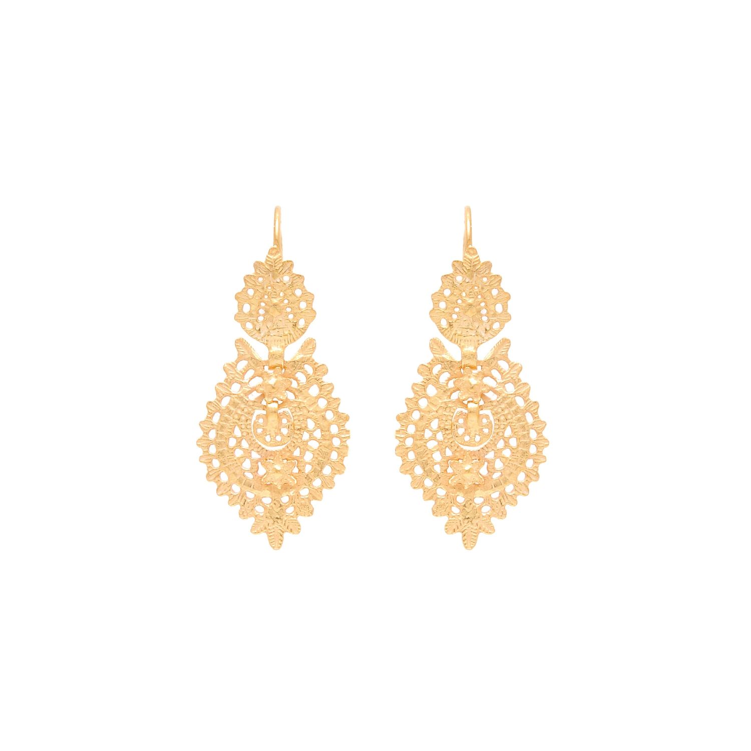 Queen Earrings 4,0cm in Gold Plated Silver Queen Earrings 4,0cm in Gold Plated Silver