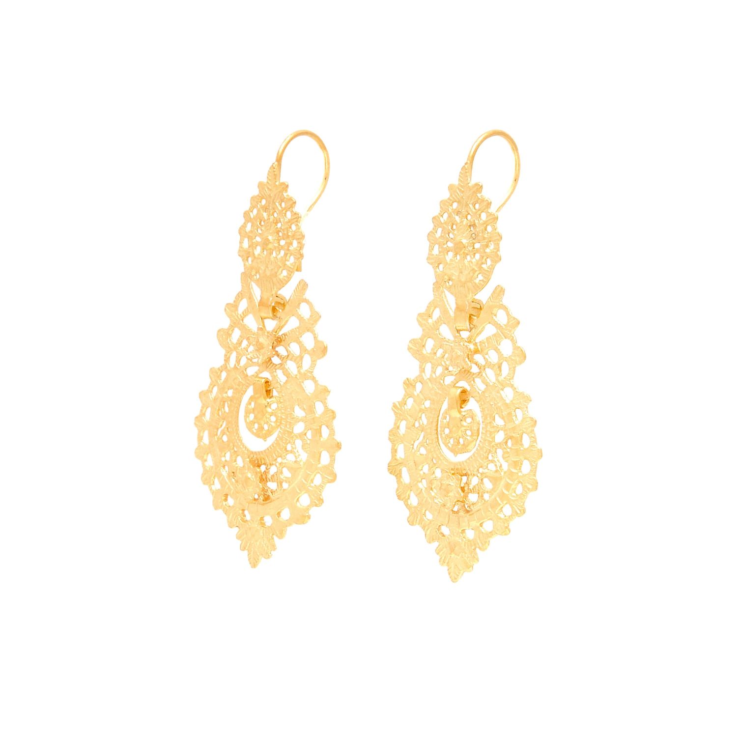 Queen Earrings 5,5cm in Gold Plated Silver Queen Earrings 5,5cm in Gold Plated Silver