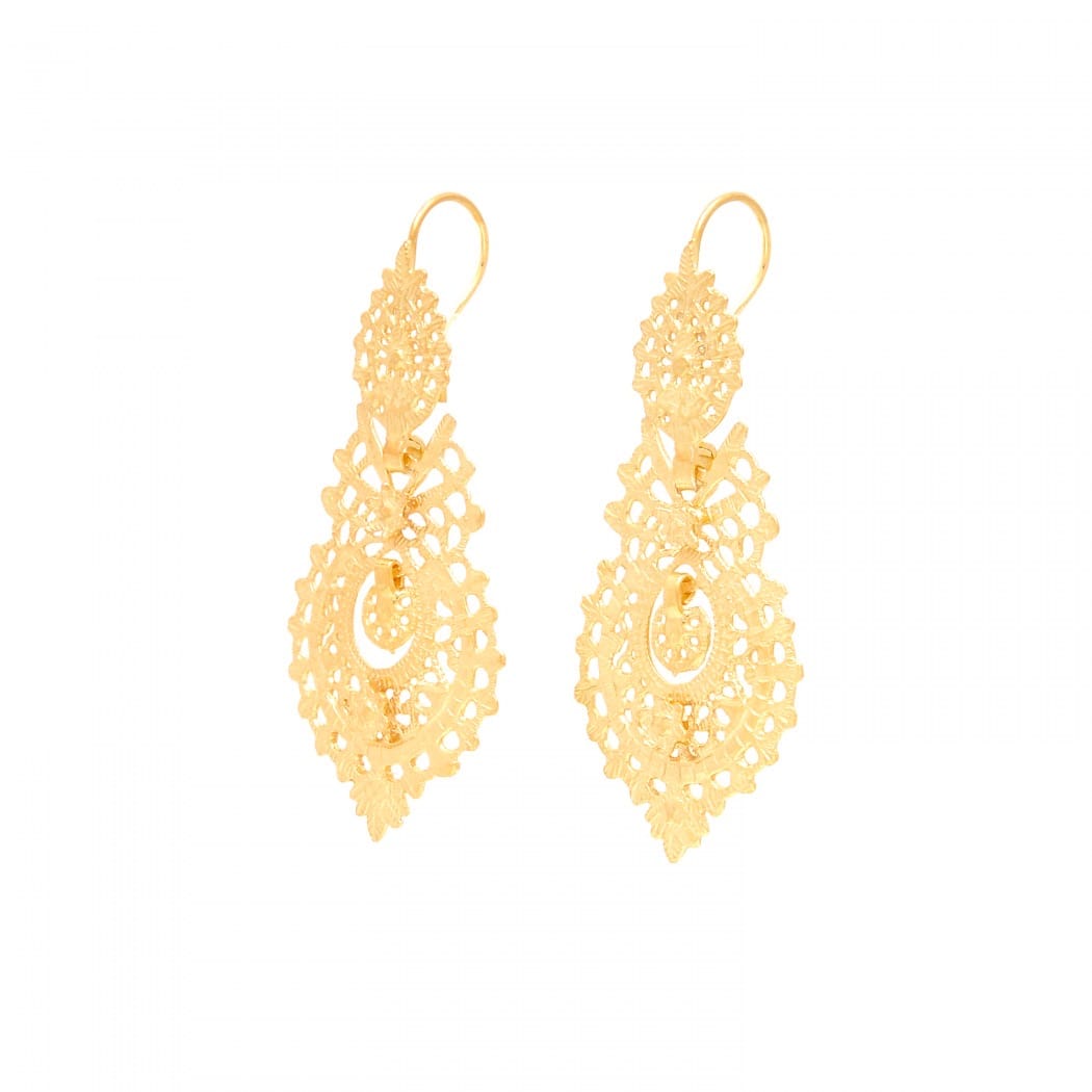 Queen Earrings M in Gold Plated Silver 