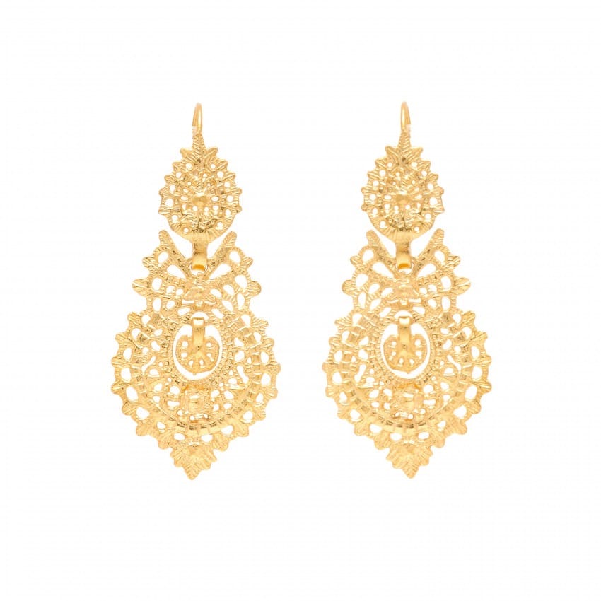 Queen Earrings 5,5cm in Gold Plated Silver 
