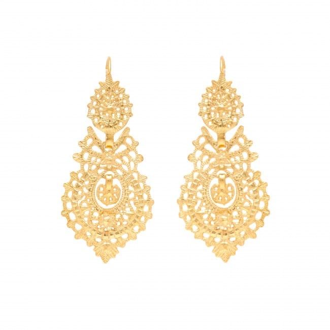 Queen Earrings 5,5cm in Gold Plated Silver 