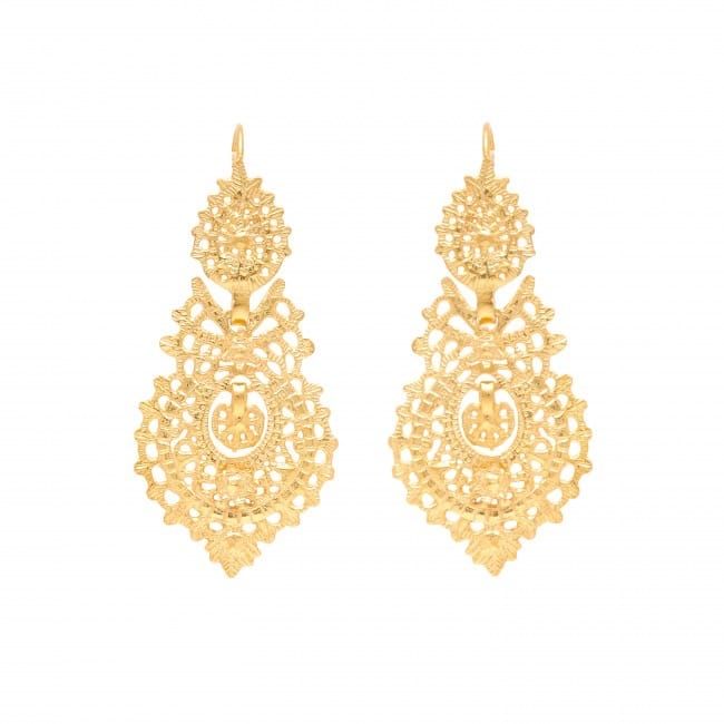 Queen Earrings M in Gold Plated Silver