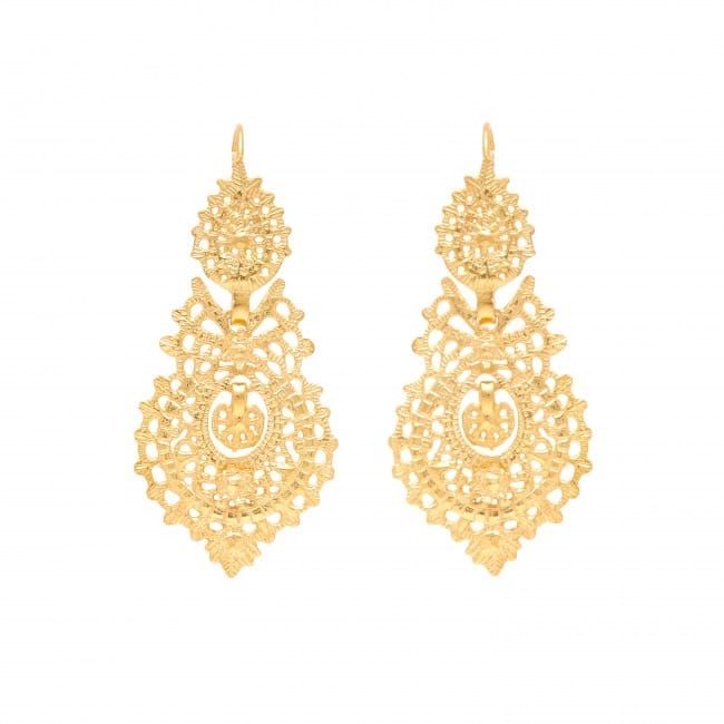 Queen Earrings M in Gold Plated Silver 