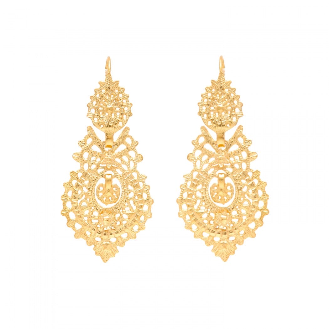 Queen Earrings 5,5cm in Gold Plated Silver
