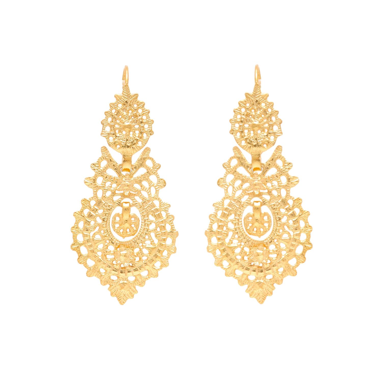 Queen Earrings 5,5cm in Gold Plated Silver Queen Earrings 5,5cm in Gold Plated Silver