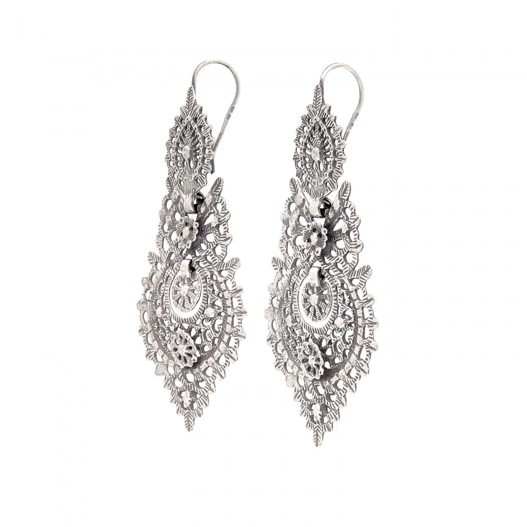 Queen Earrings L in Silver 