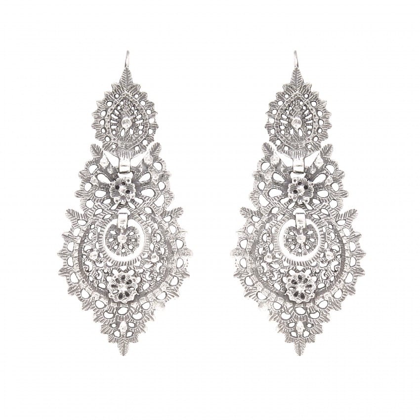 Queen Earrings 6,5cm in Silver 