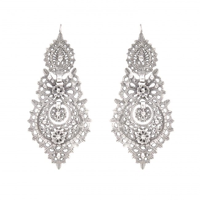 Queen Earrings L in Silver 