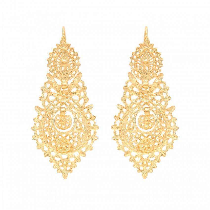 Queen Earrings L in Gold Plated Silver 