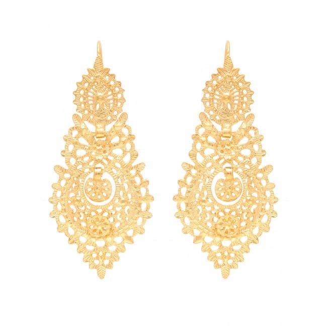 Queen Earrings 6,5cm in Gold Plated Silver 