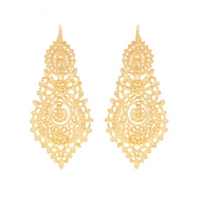 Queen Earrings L in Gold Plated Silver 