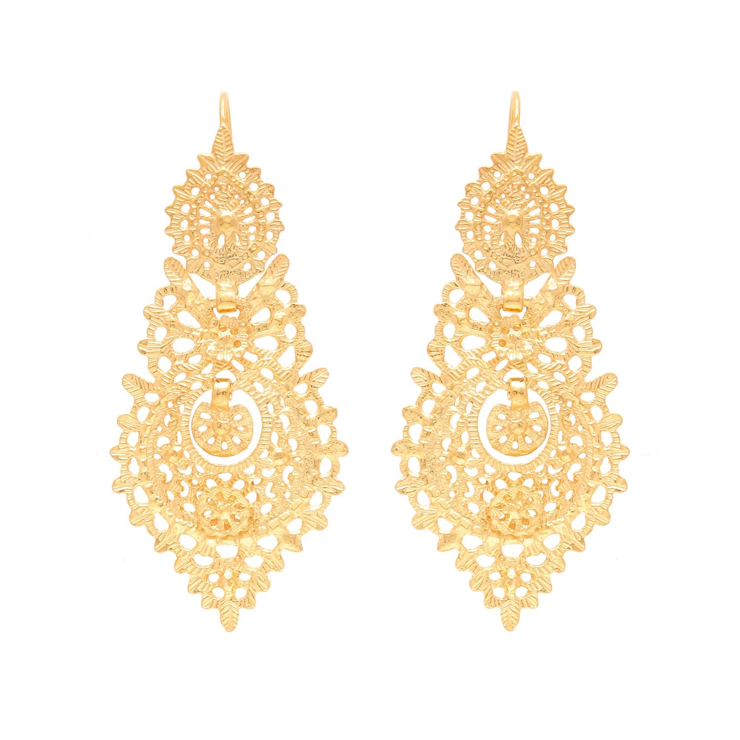 Queen Earrings L in Gold Plated Silver 