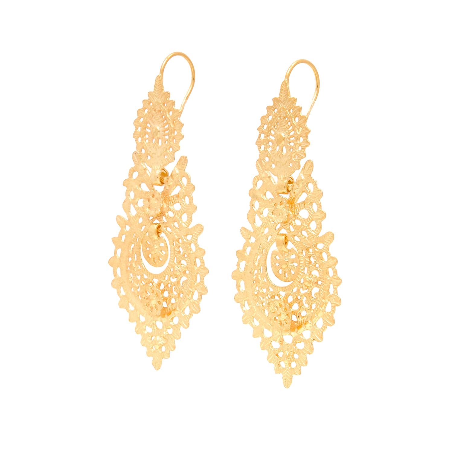 Queen Earrings L in Gold Plated Silver 