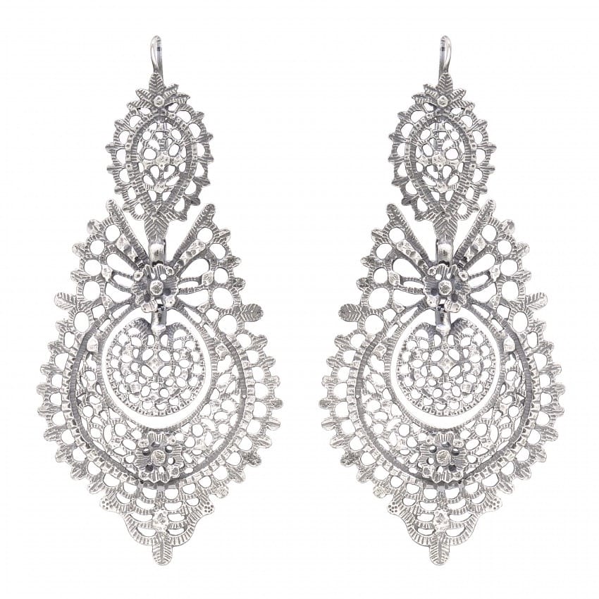 Boucles d'Oreilles Reine XL en Argent 