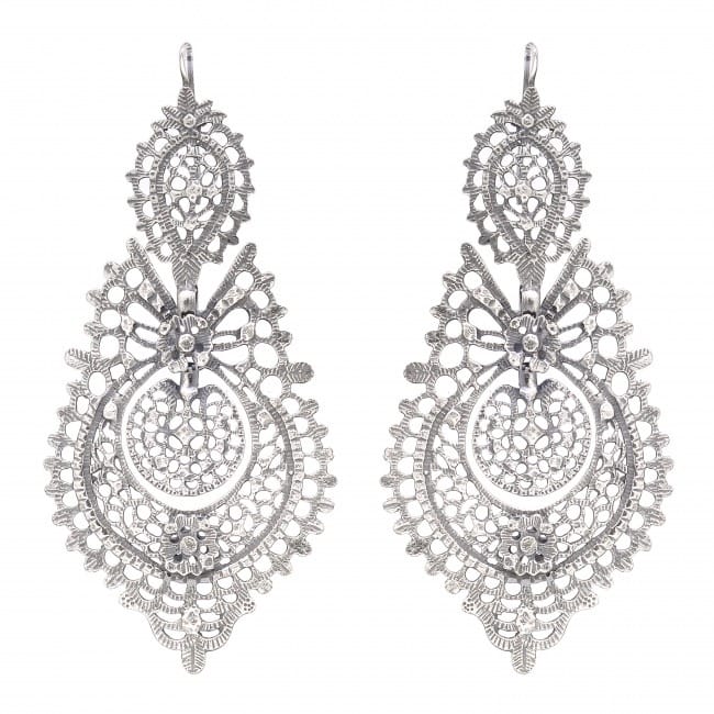 Queen Earrings 8,5cm in Silver Queen Earrings 8,5cm in Silver