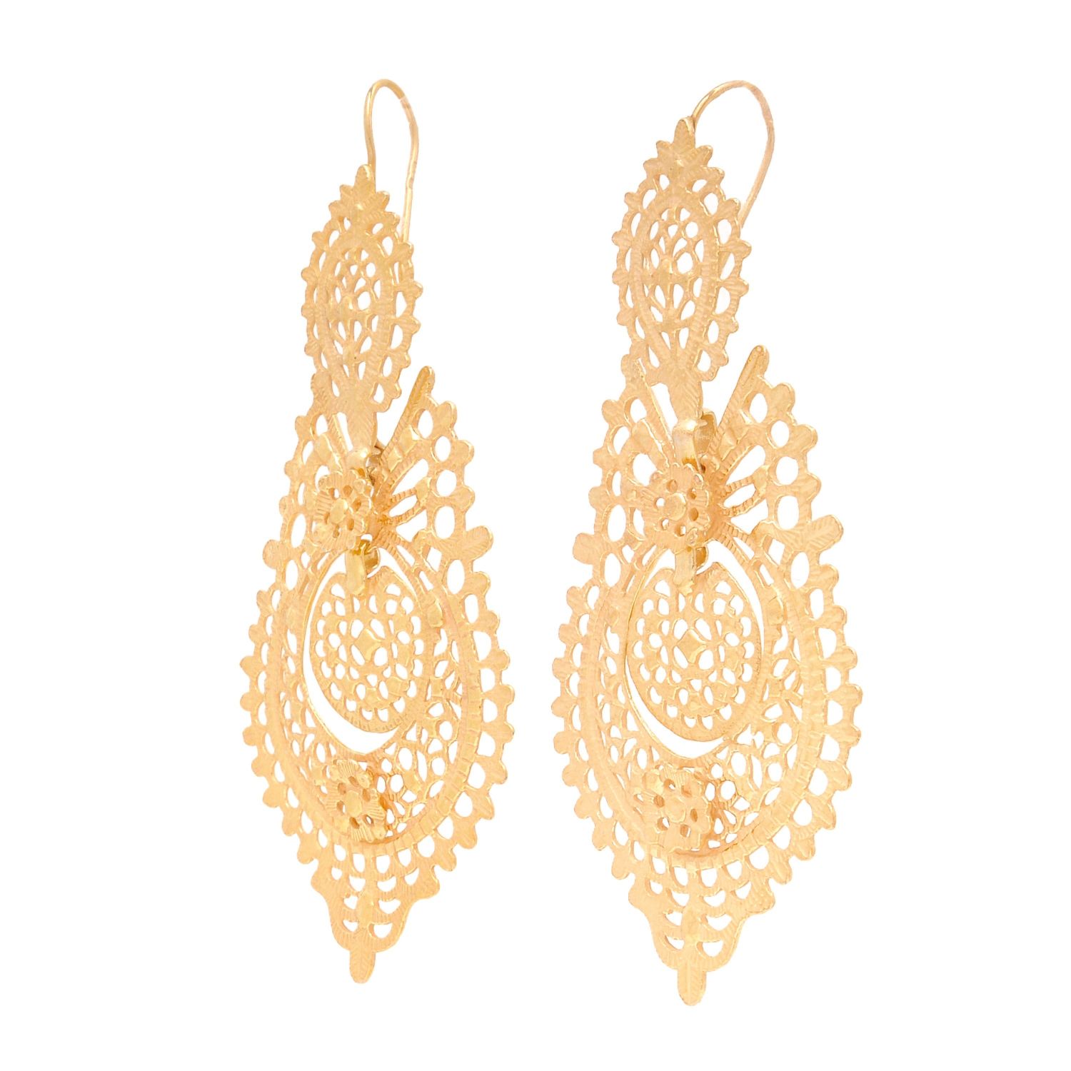 Queen Earrings XL in Gold Plated Silver 