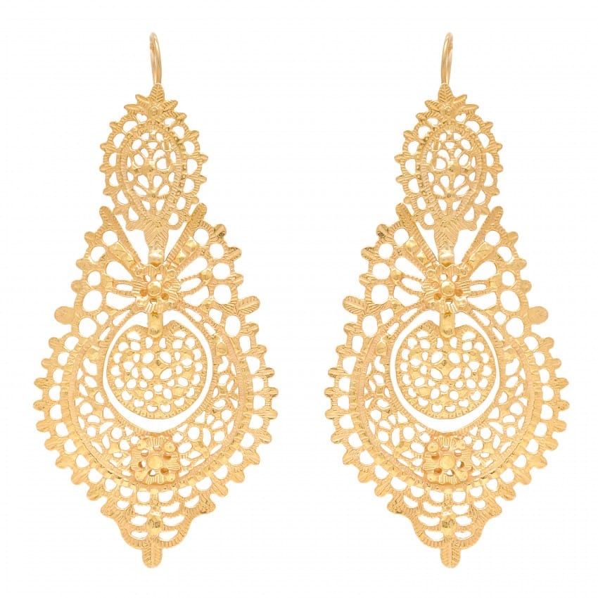 Queen Earrings XL in Gold Plated Silver 