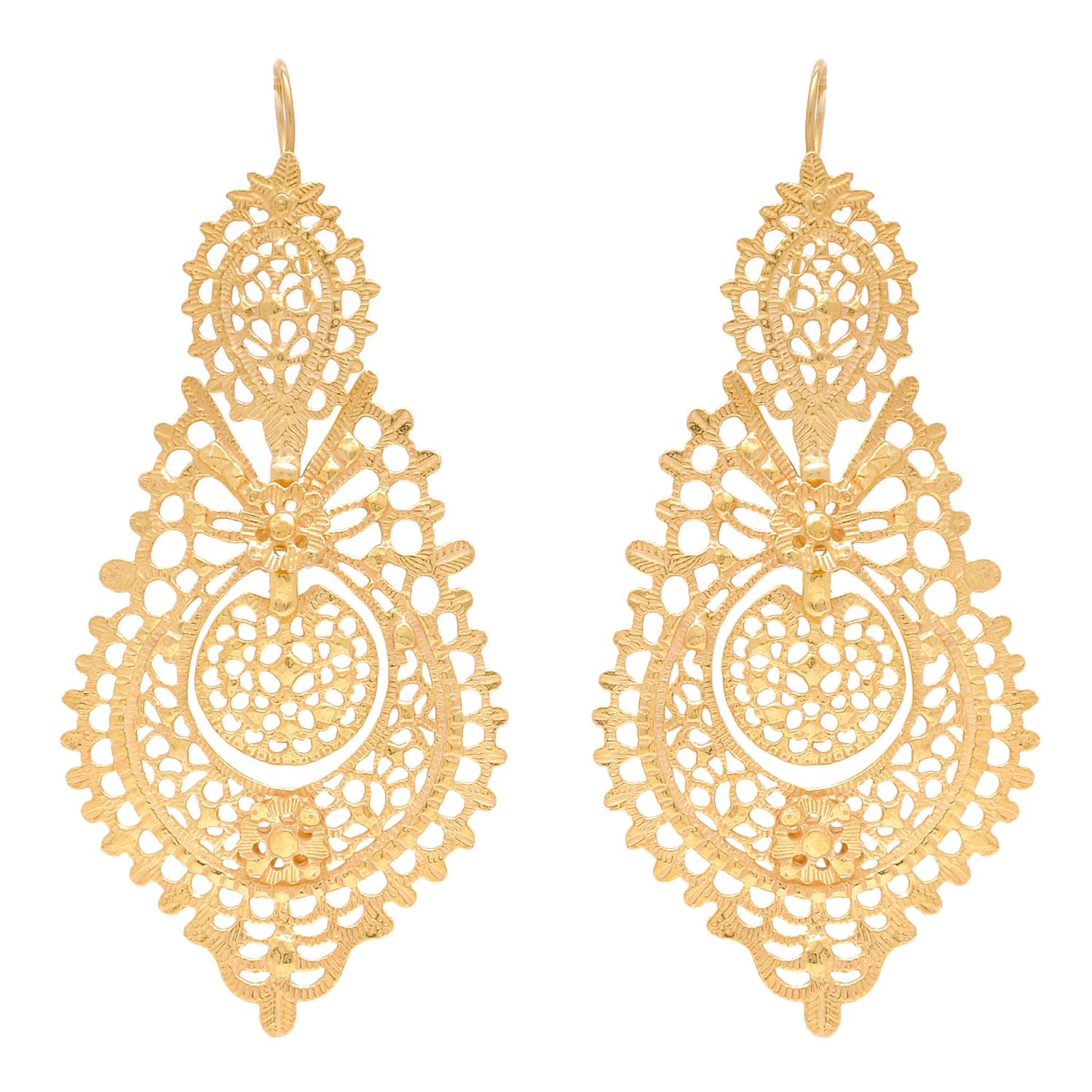 Queen Earrings 8,5cm in Gold Plated Silver Queen Earrings 8,5cm in Gold Plated Silver