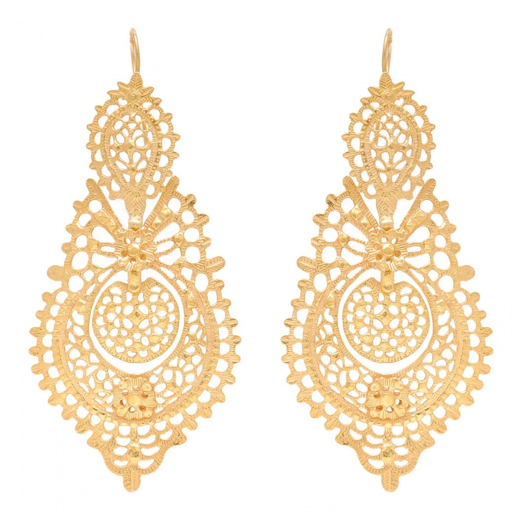 Queen Earrings XL in Gold Plated Silver 