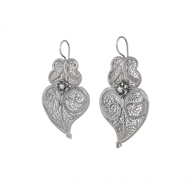 Earrings Heart of Viana 4,5 cm in Silver Earrings Heart of Viana 4,5 cm in Silver