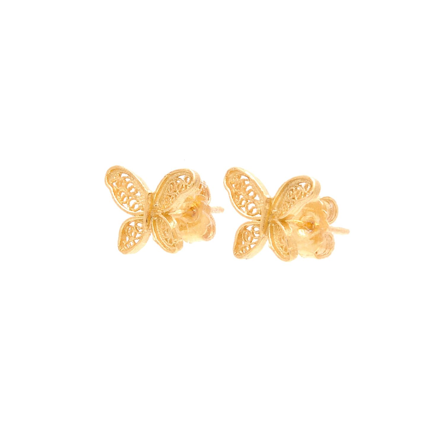 Pendientes Mariposa de Plata Bañada en Oro Pendientes Mariposa de Plata Bañada en Oro
