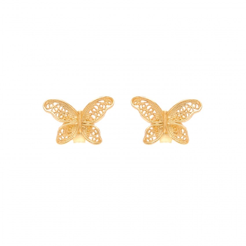 Earrings Butterfly in Gold Plated Silver 