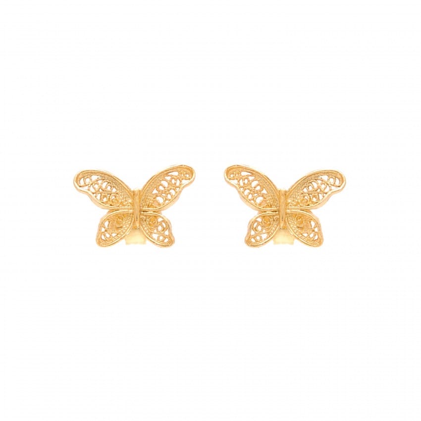 Pendientes Mariposa de Plata Bañada en Oro 