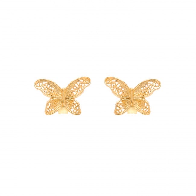 Earrings Butterfly in Gold Plated Silver