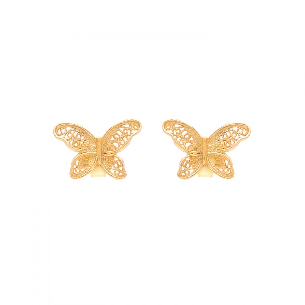 Earrings Butterfly in Gold Plated Silver 