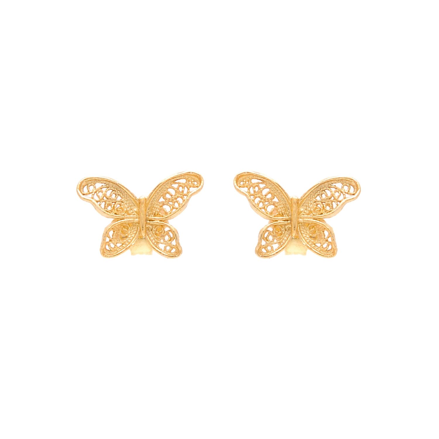 Earrings Butterfly in Gold Plated Silver 