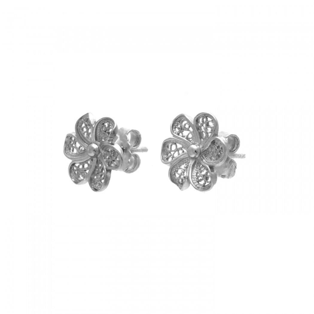 Earrings Flower in Silver 
