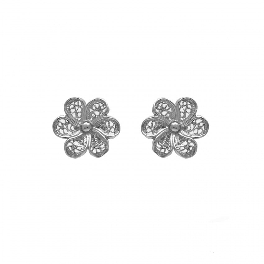 Earrings Flower in Silver 