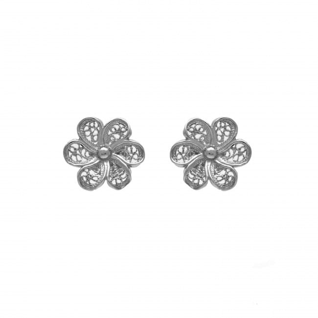 Earrings Flower in Silver 