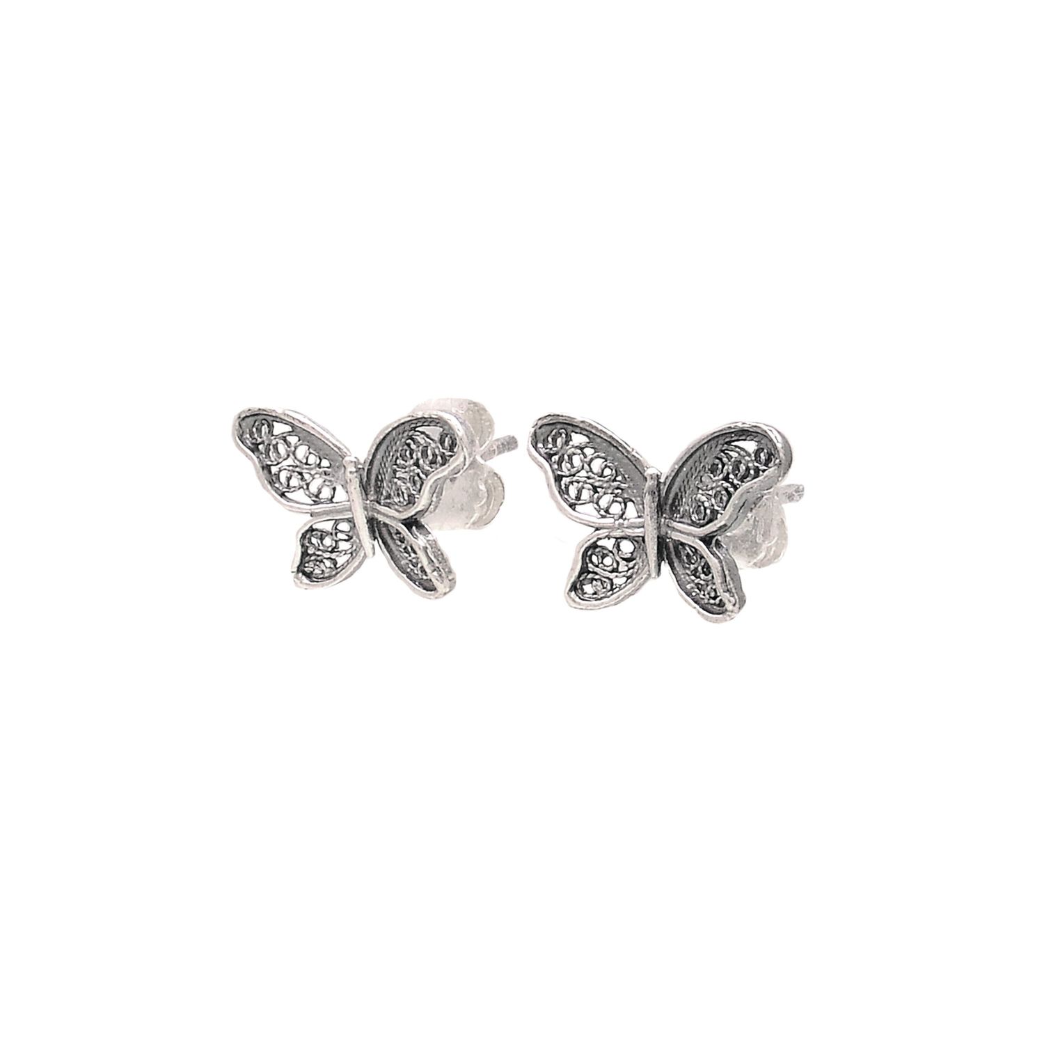 Earrings Butterfly in Silver 