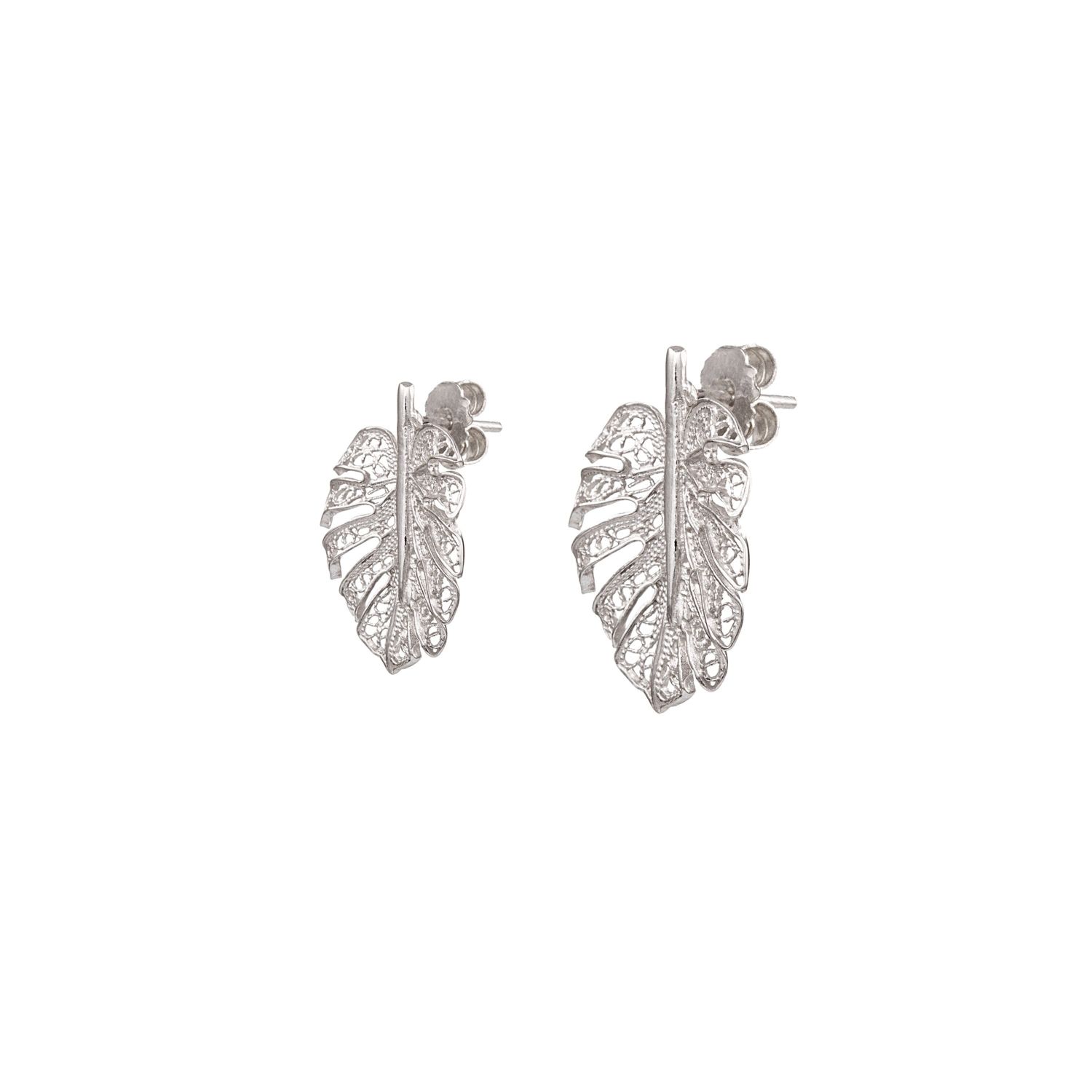 Earrings Monstera in Silver 