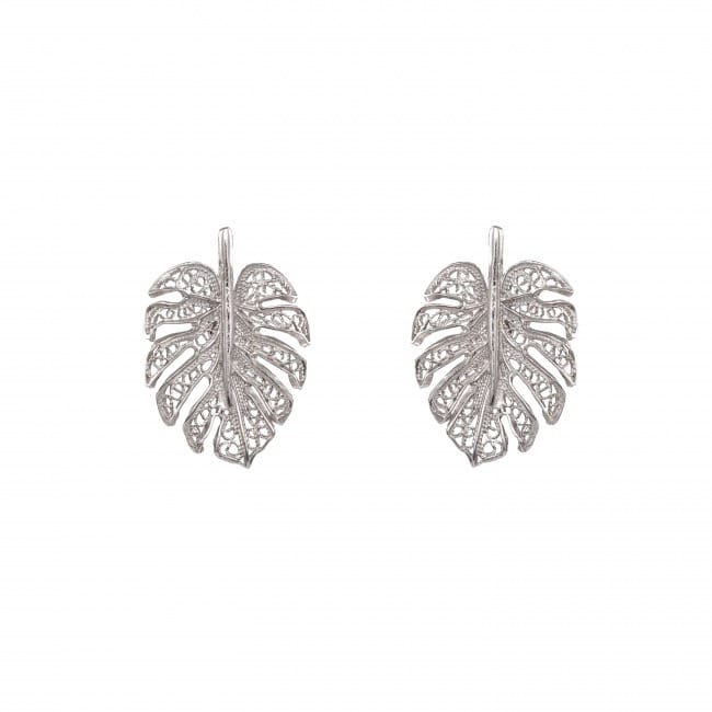 Earrings Monstera in Silver