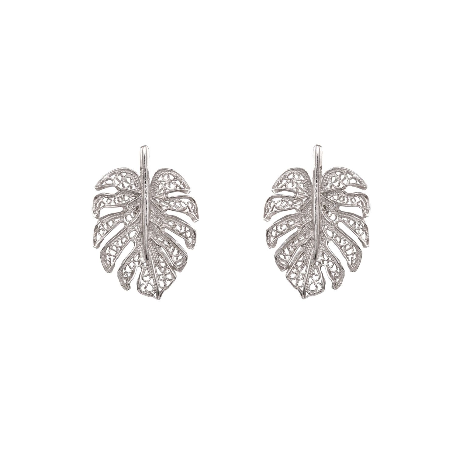Earrings Monstera in Silver Earrings Monstera in Silver