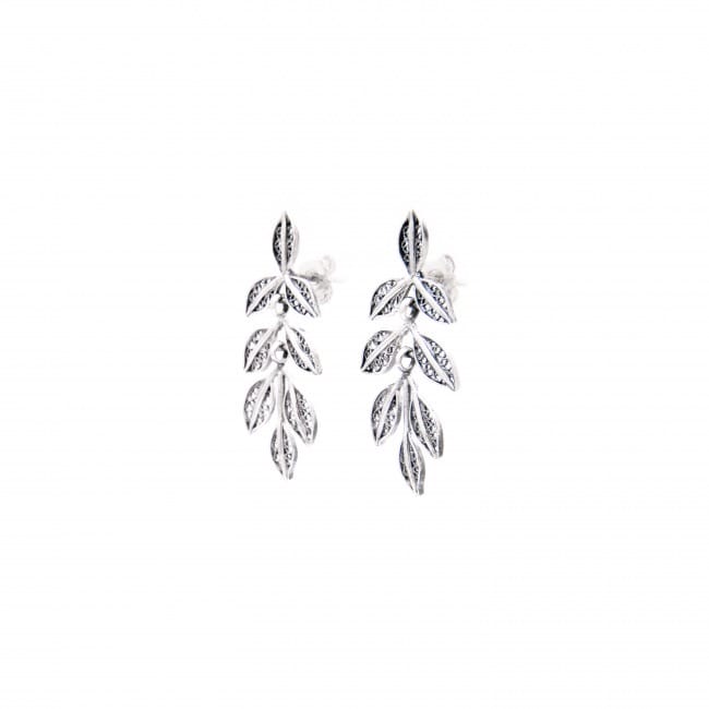 Earrings Leaves in Silver Earrings Leaves in Silver