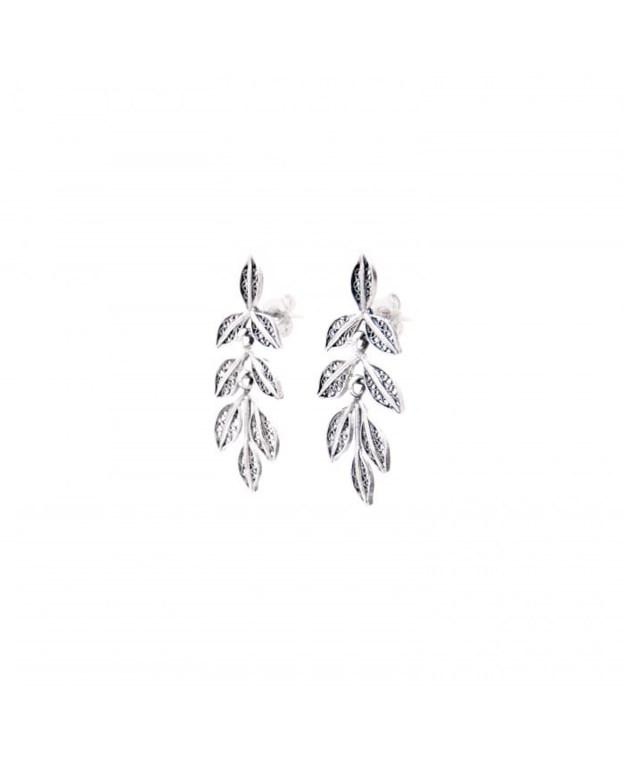 Earrings Leaves in Silver - Portugal Jewels