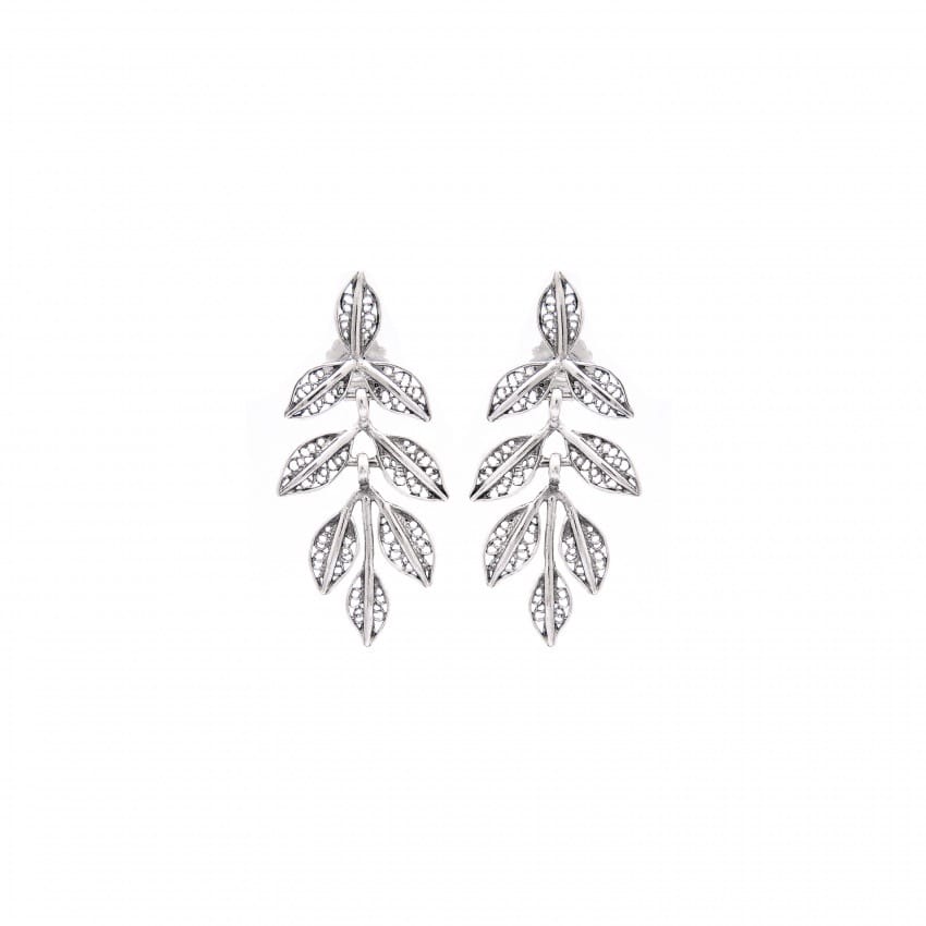 Earrings Leaves in Silver 